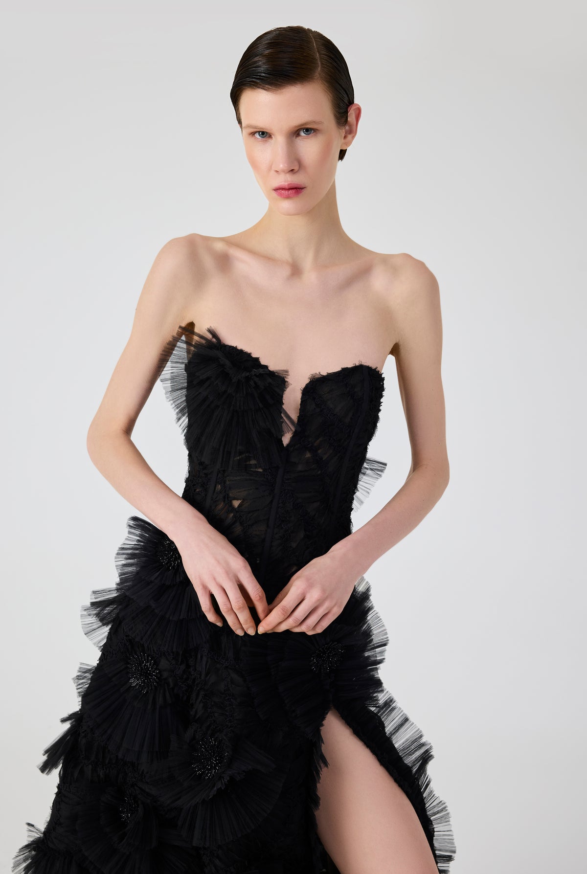 Flounce Black Maxi Dress