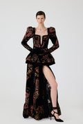 Fleur Eventail Maxi Dress With Slit