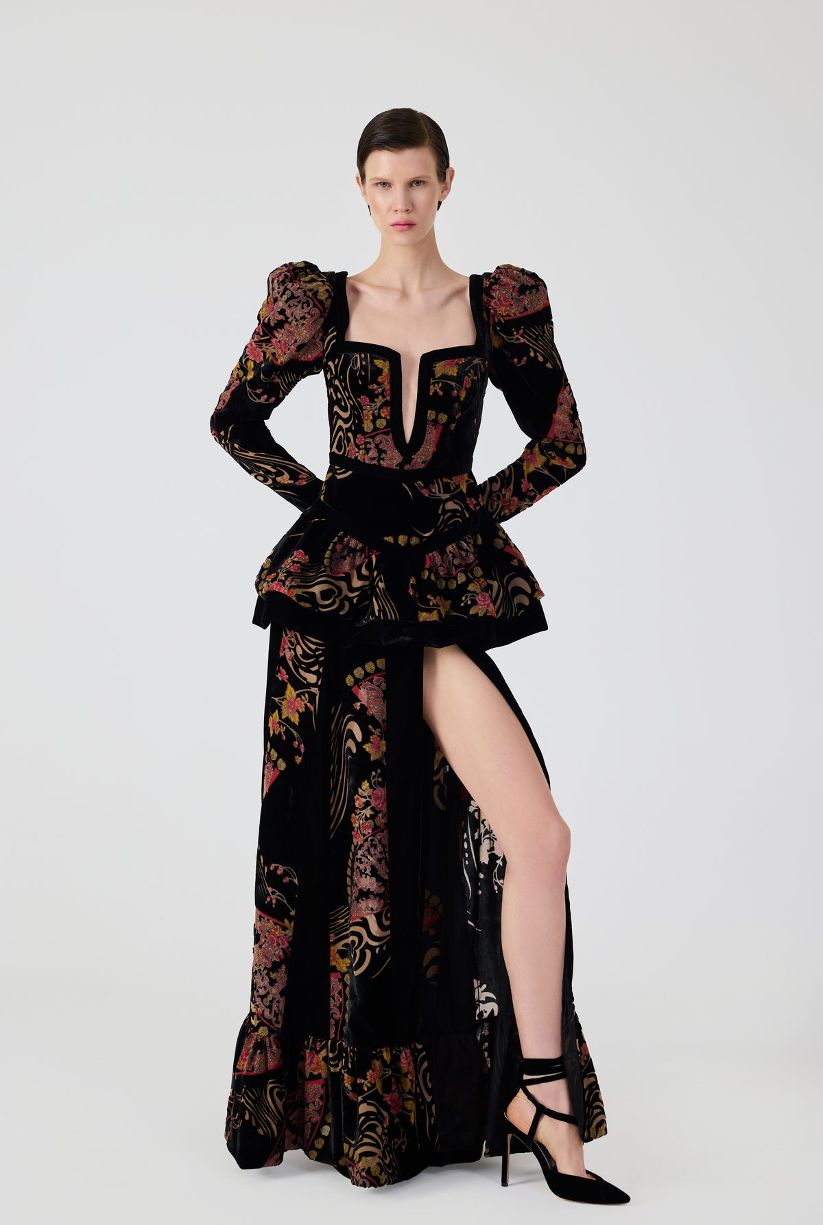 Fleur Eventail Maxi Dress With Slit