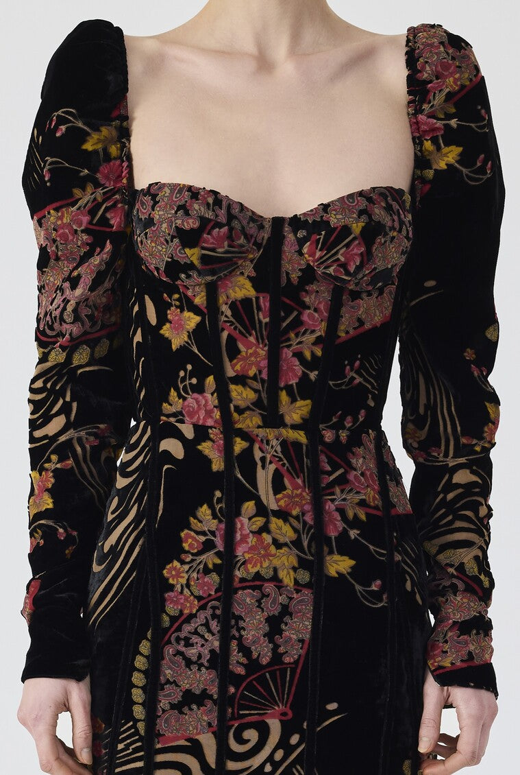 Fleur Eventail Midi Dress