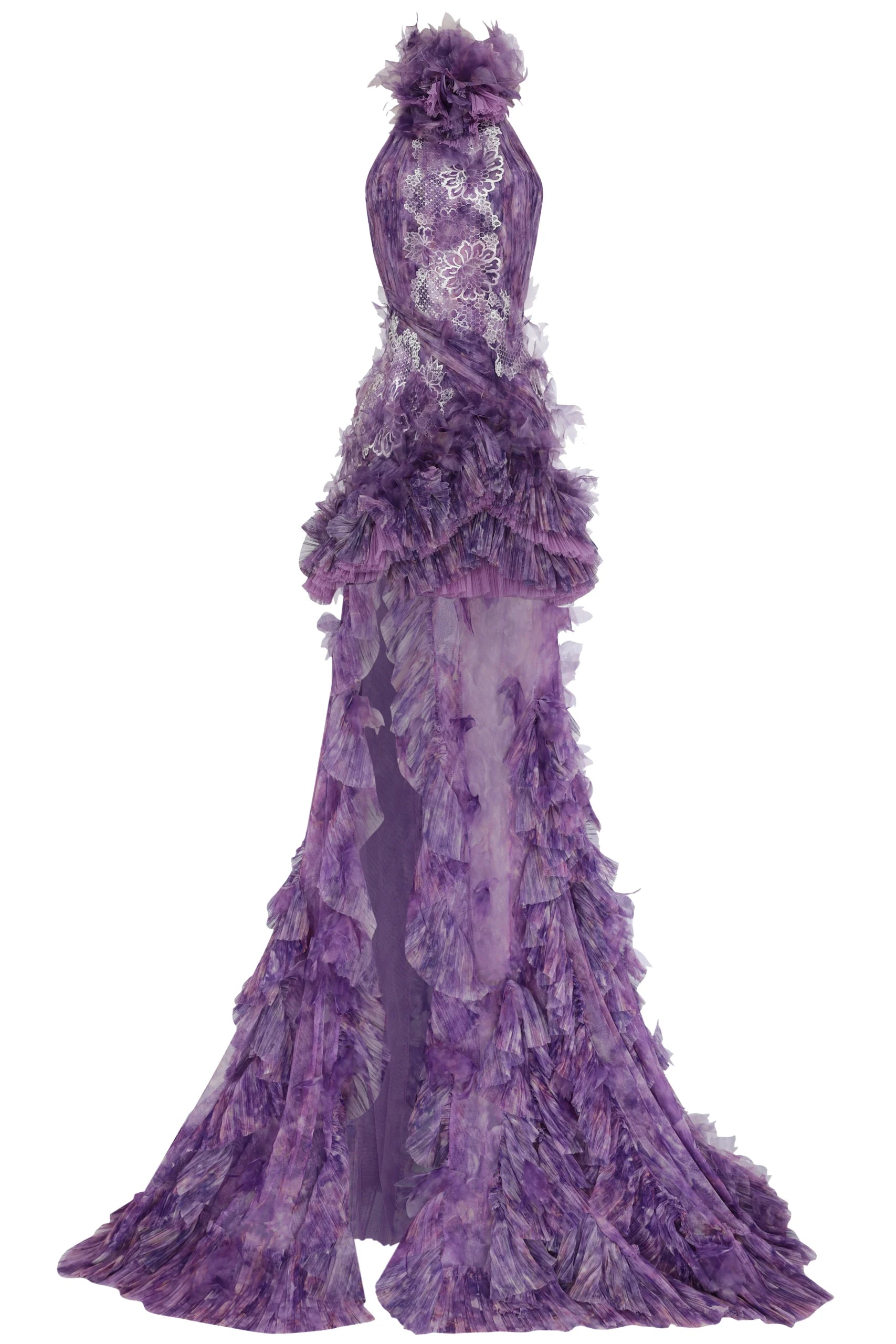 Halter Neck Front Slit Dress