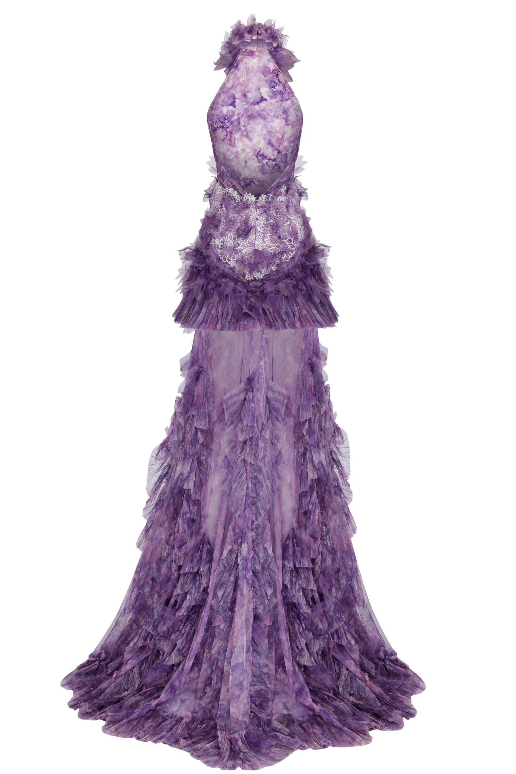 Halter Neck Front Slit Dress