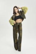 High-Waisted Ombre Trousers with Haleia Buckle