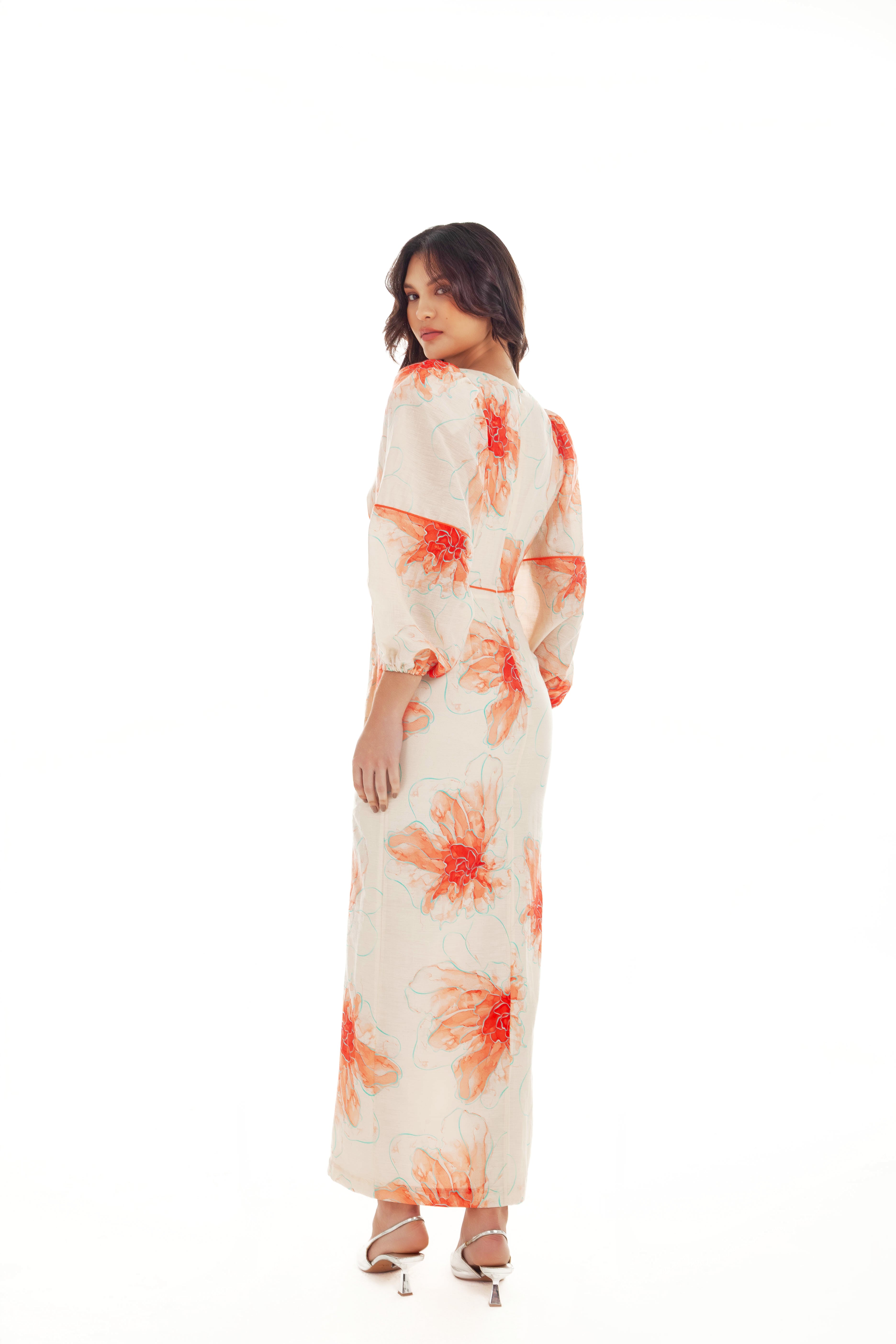 LEAH FRONT TIE CUT OUT PORTO SUN DRESS