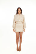 MESH LINEN MINI SKIRT