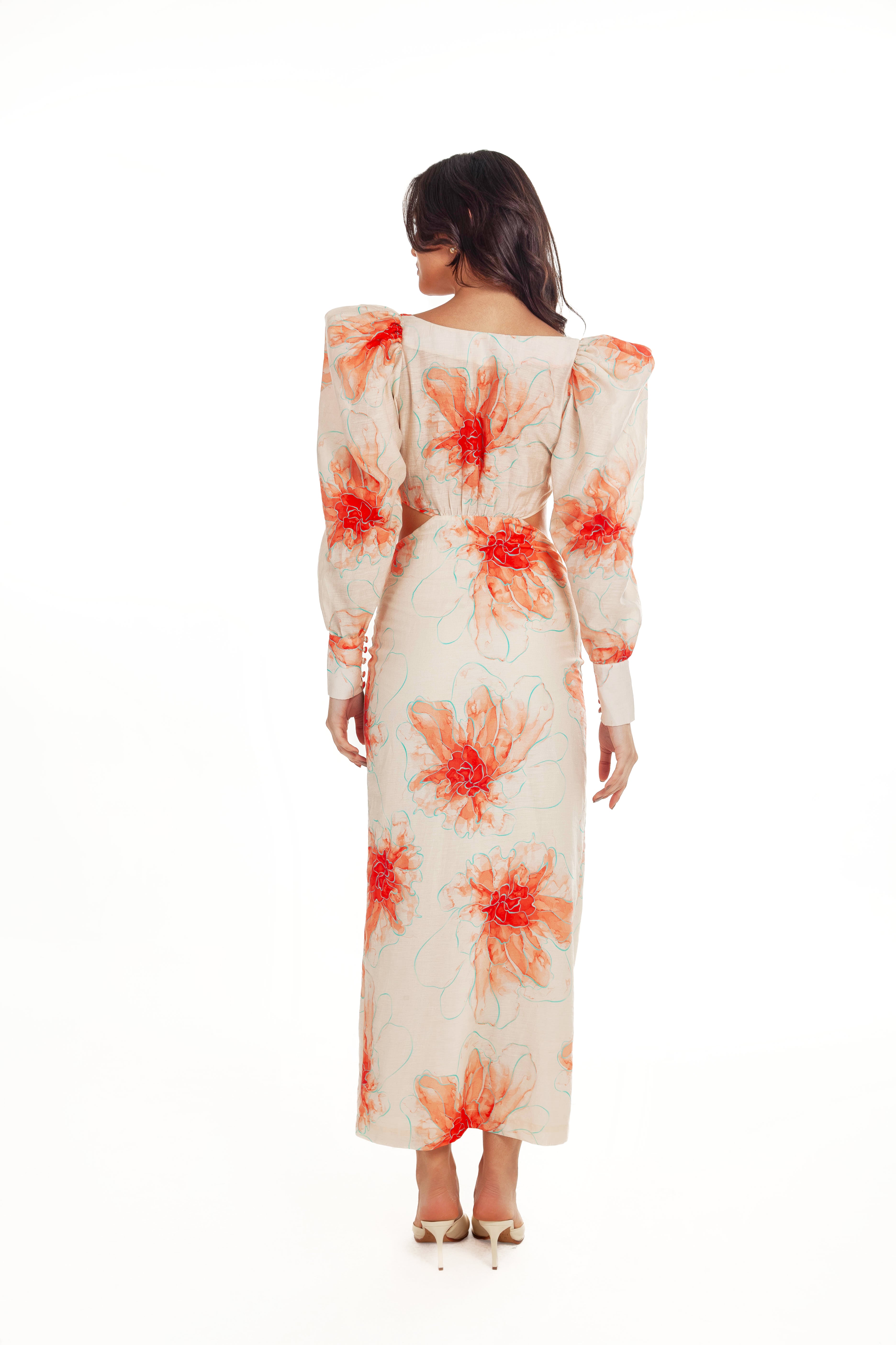CAROL FRONT BOW CUT OUT PORTO SUN DRESS