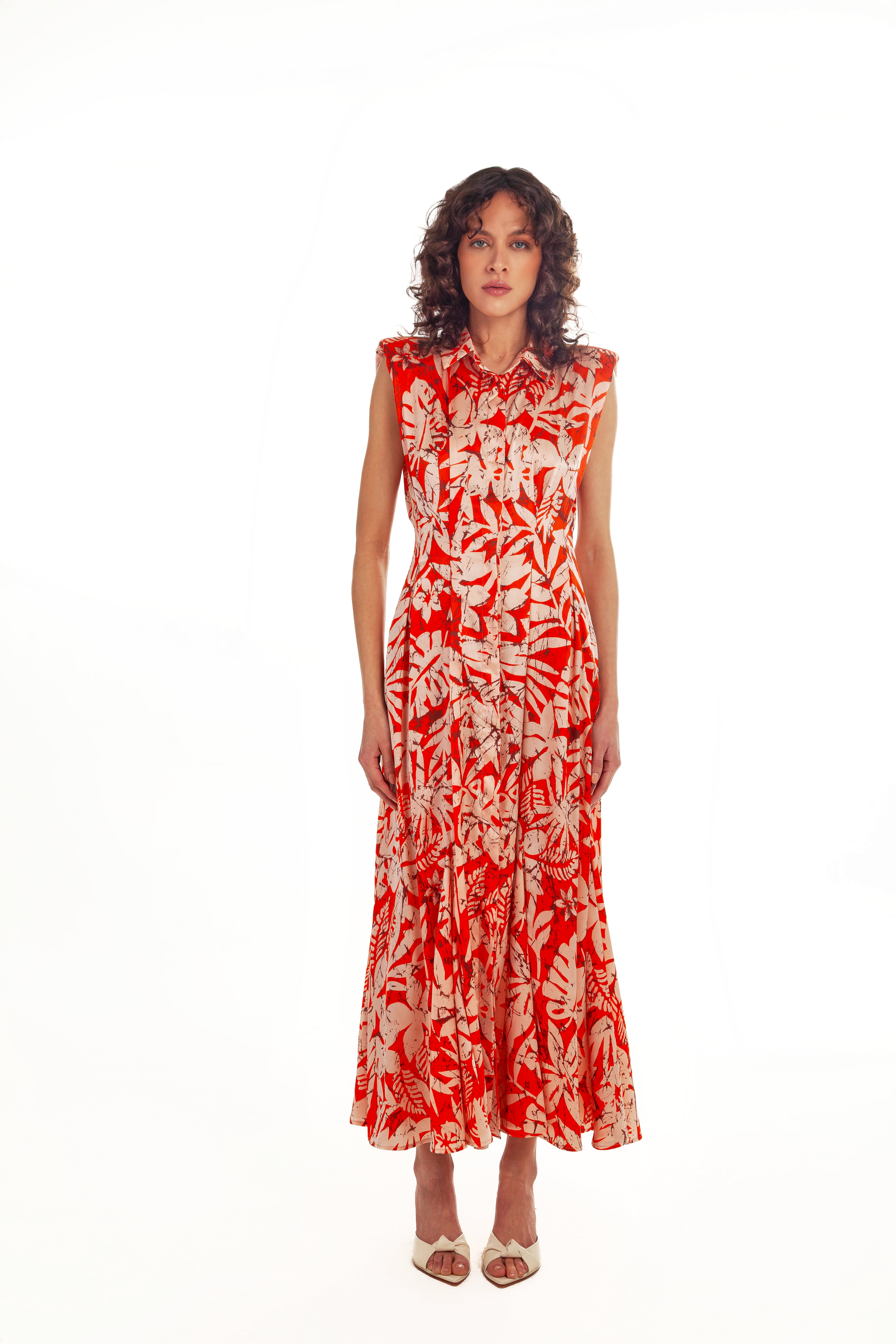 SILK BASEL PRINT SLEEVELESS DRESS