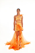 VIOLA ONE SHOUDER ORANGE SUNRISE EVENING DRESS