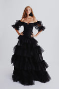 Off Shoulder Point d'Esprit Tulle Dress