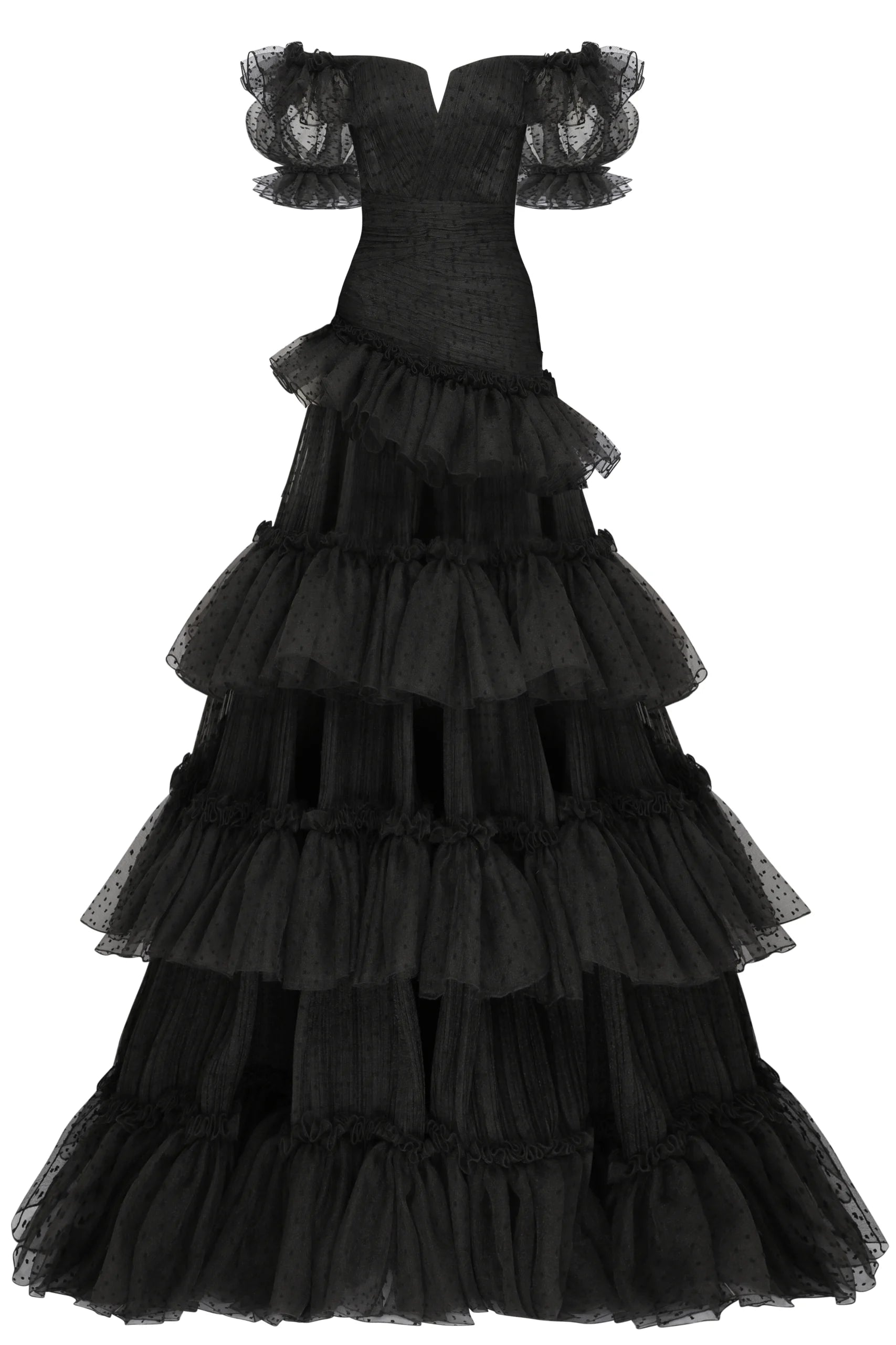 Off Shoulder Point d'Esprit Tulle Dress