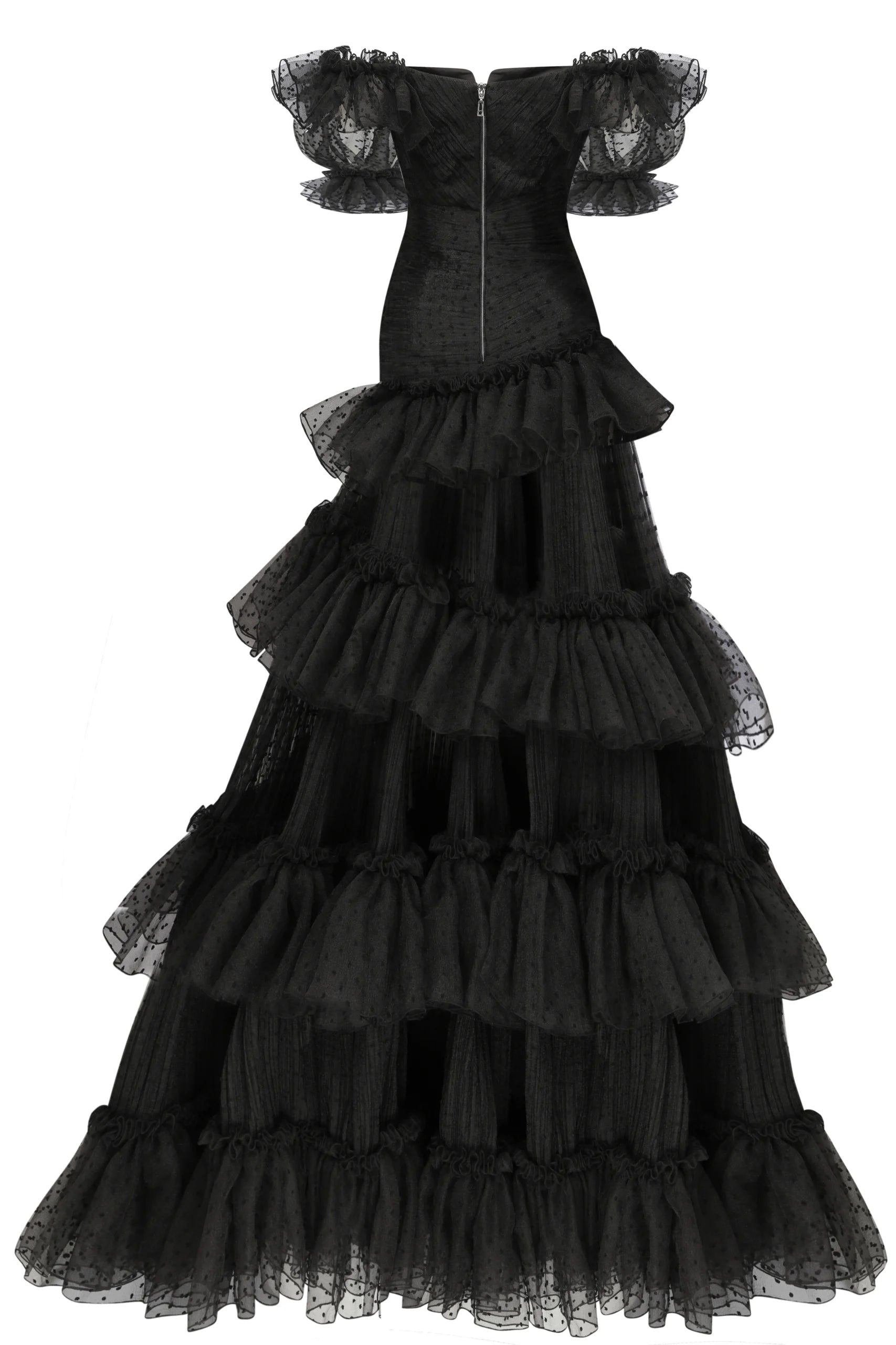 Off Shoulder Point d'Esprit Tulle Dress