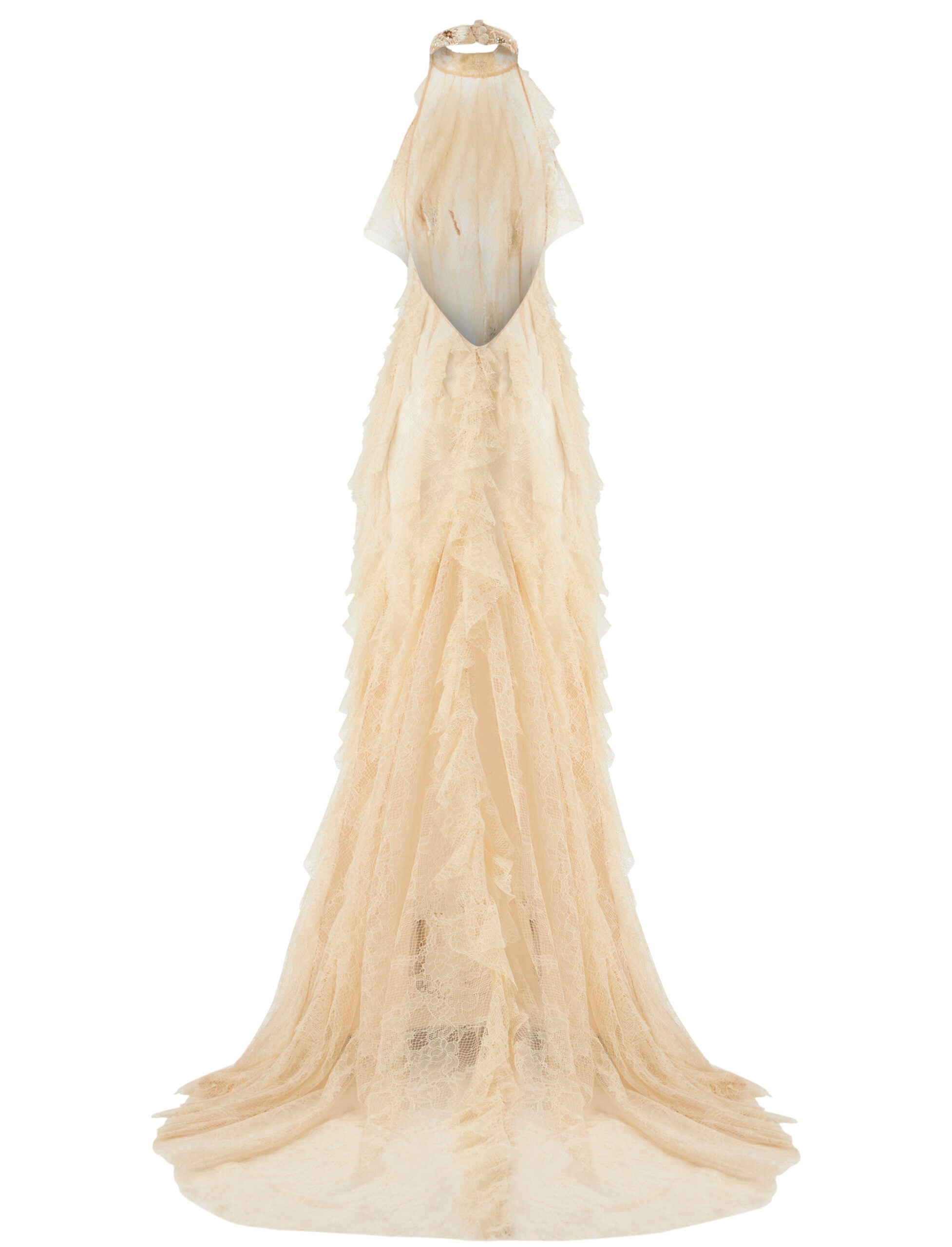 Open Back Halter Lace Dress