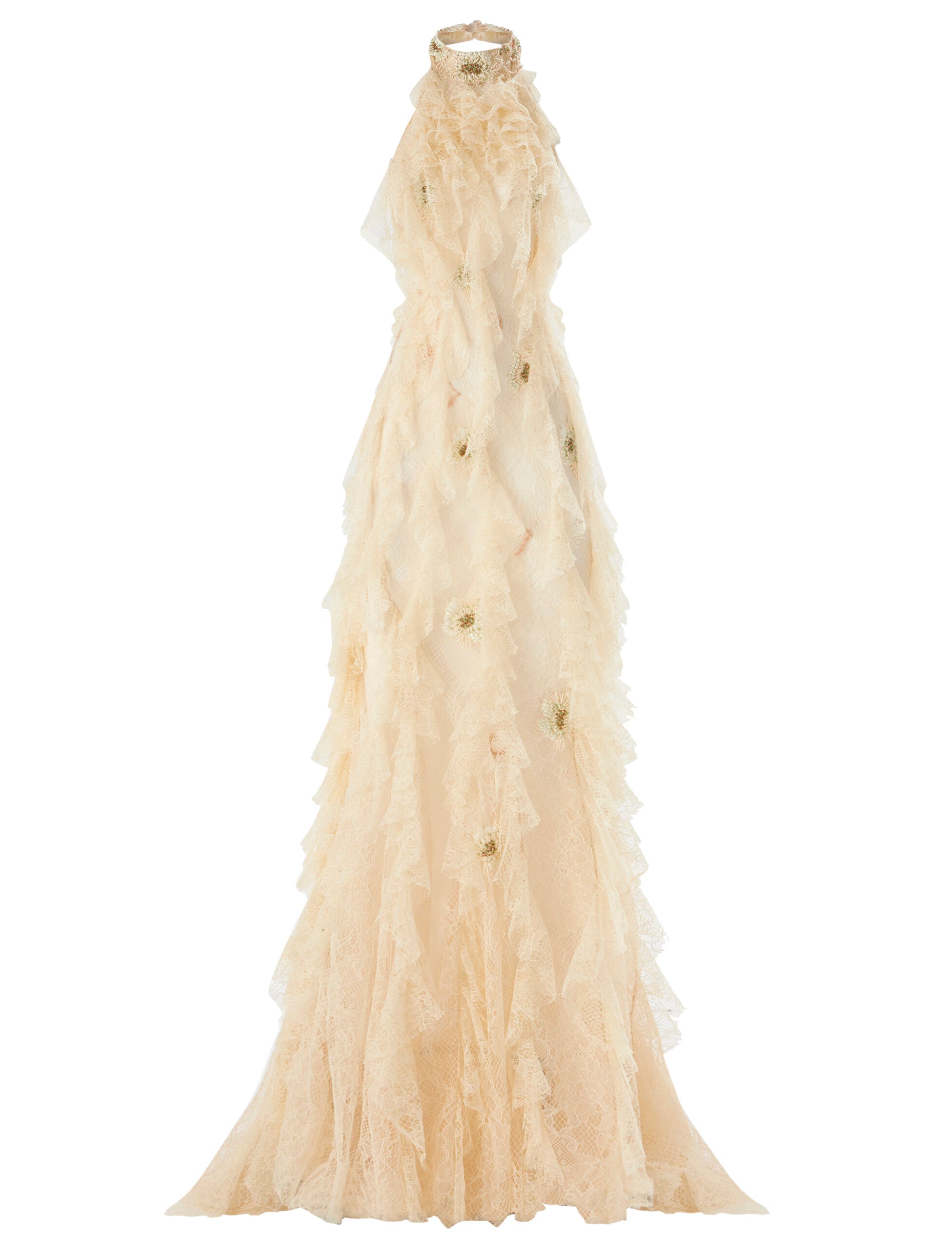 Open Back Halter Lace Dress