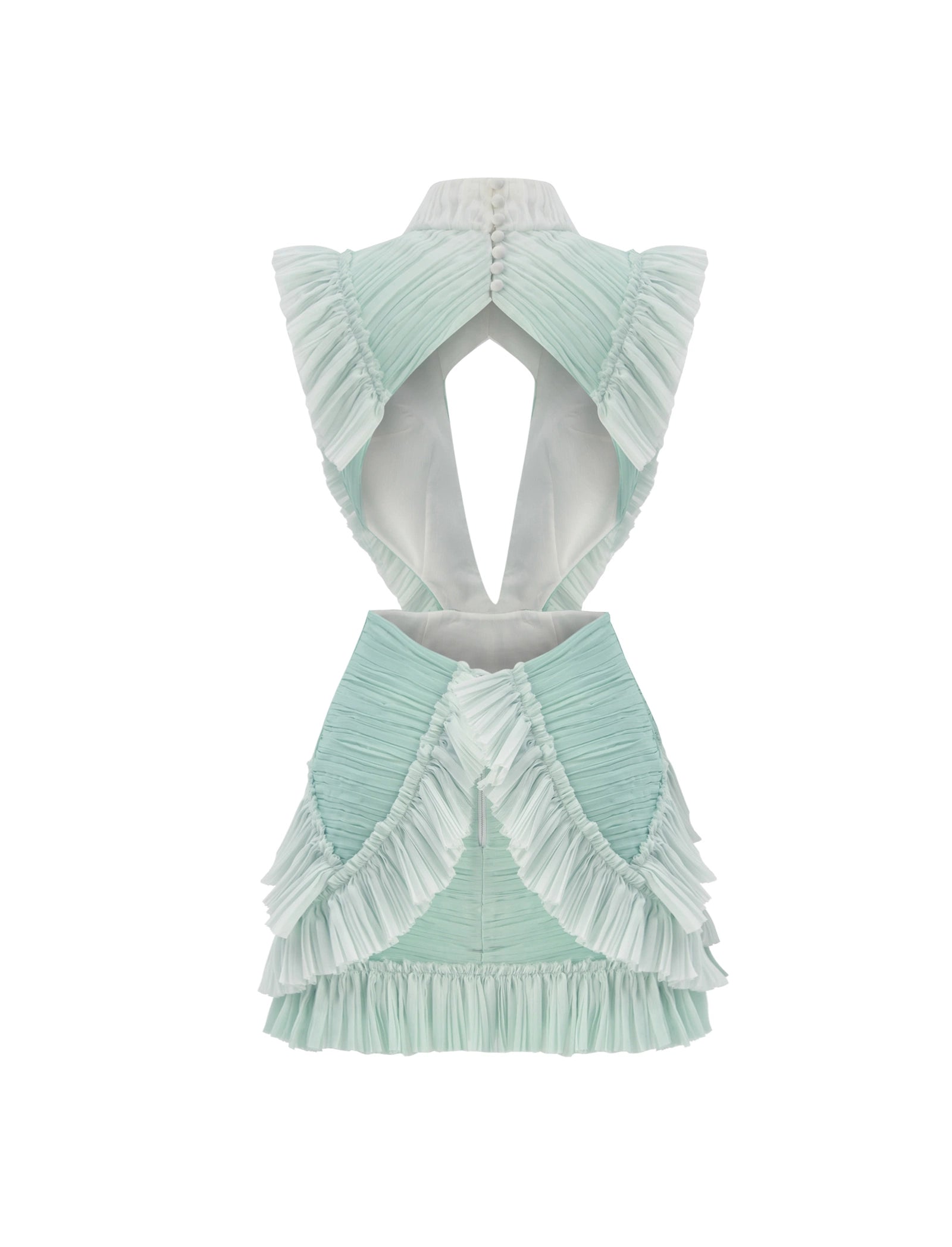 Pleated Tulle Degradé Mini Dress