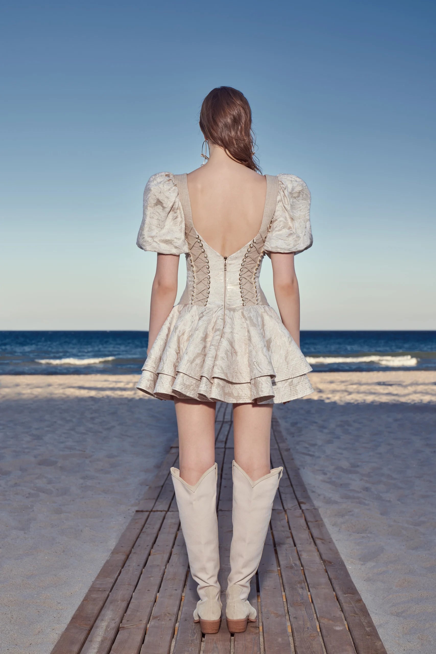 Puff Sleeve Corset Mini Dress