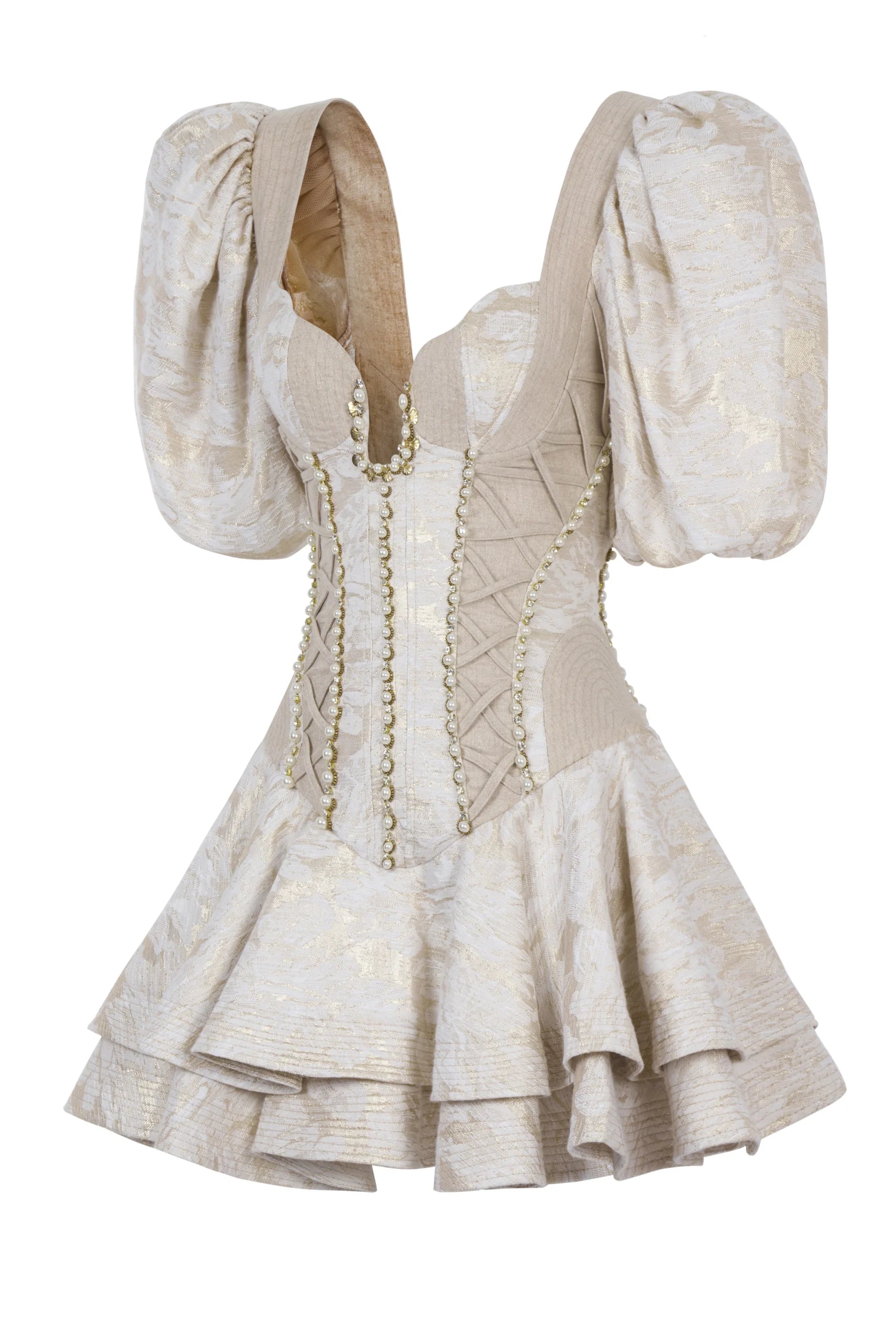 Puff Sleeve Corset Mini Dress 38 Puff Sleeve Corset Mini Dress 38