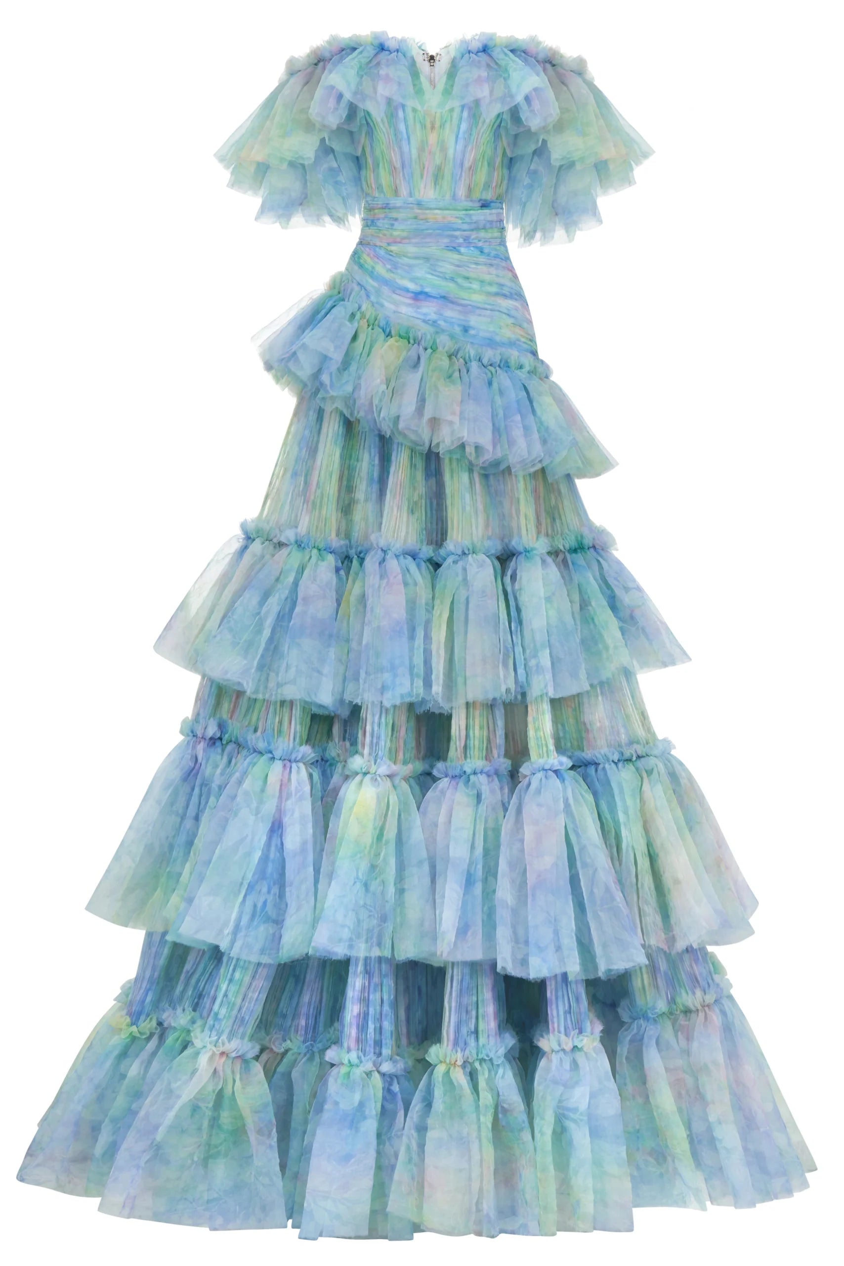 Ruffled Floral Seersucker Dress