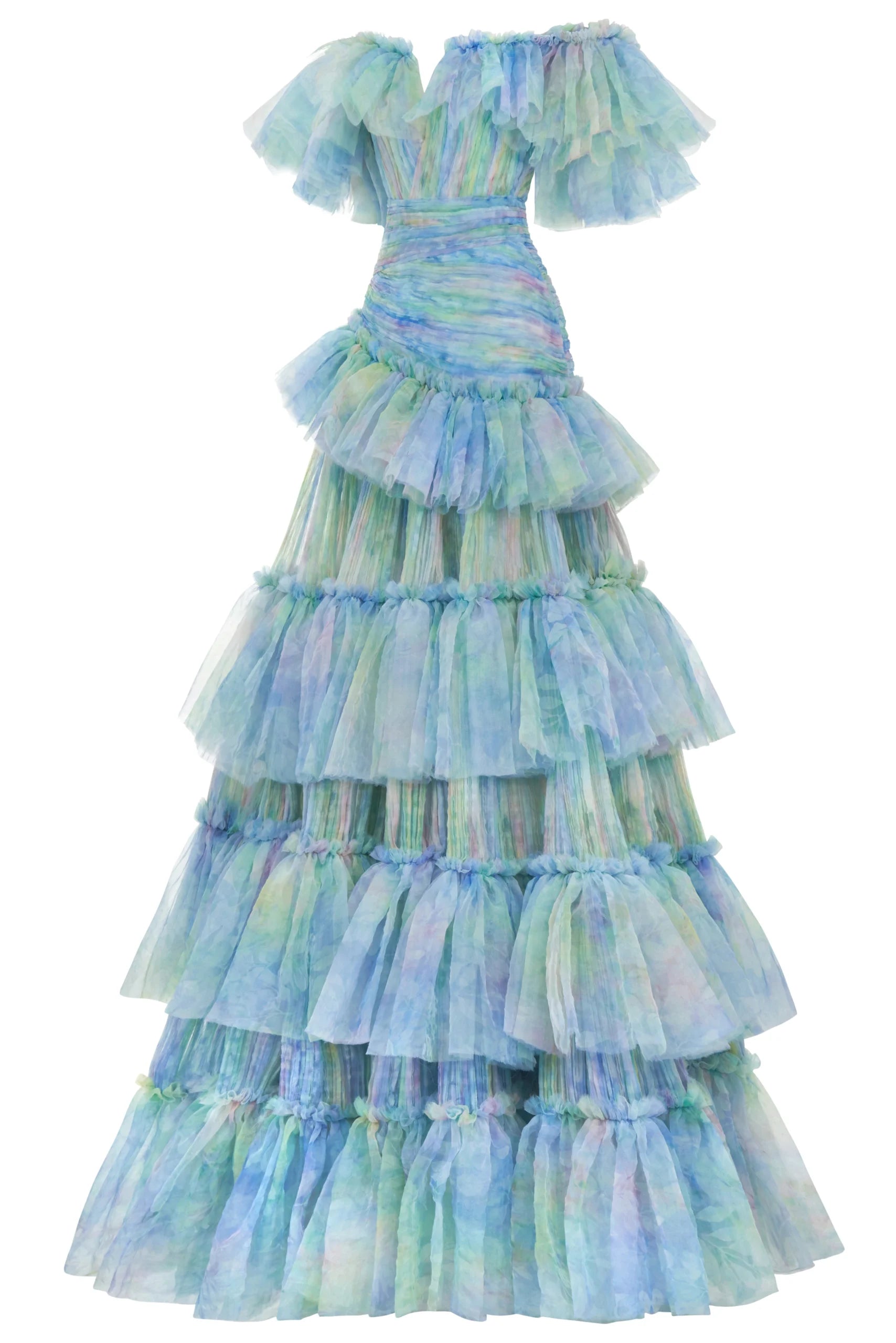 Ruffled Floral Seersucker Dress