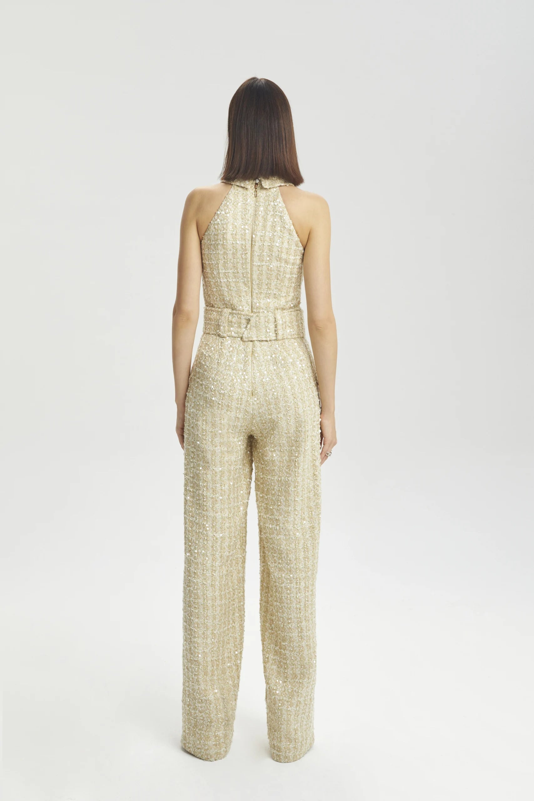 Sequined Wide-Leg Jumpsuit