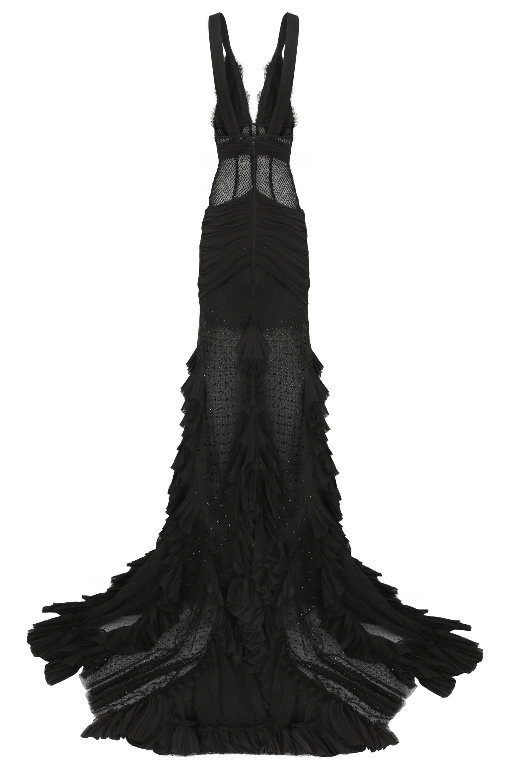 Sheer Point d'Esprit  Long Dress