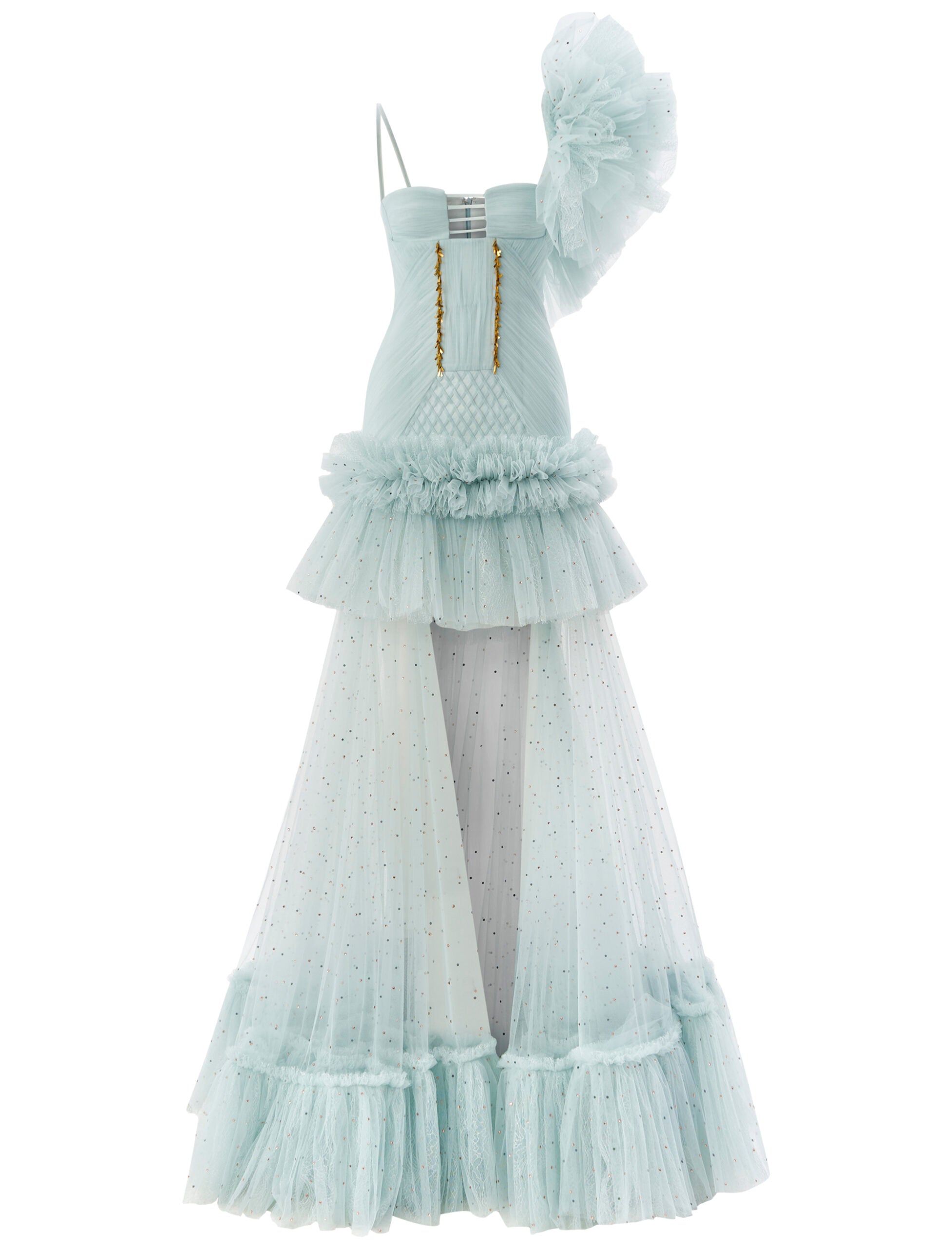 Spaghetti Strap Tulle High-Low Dress