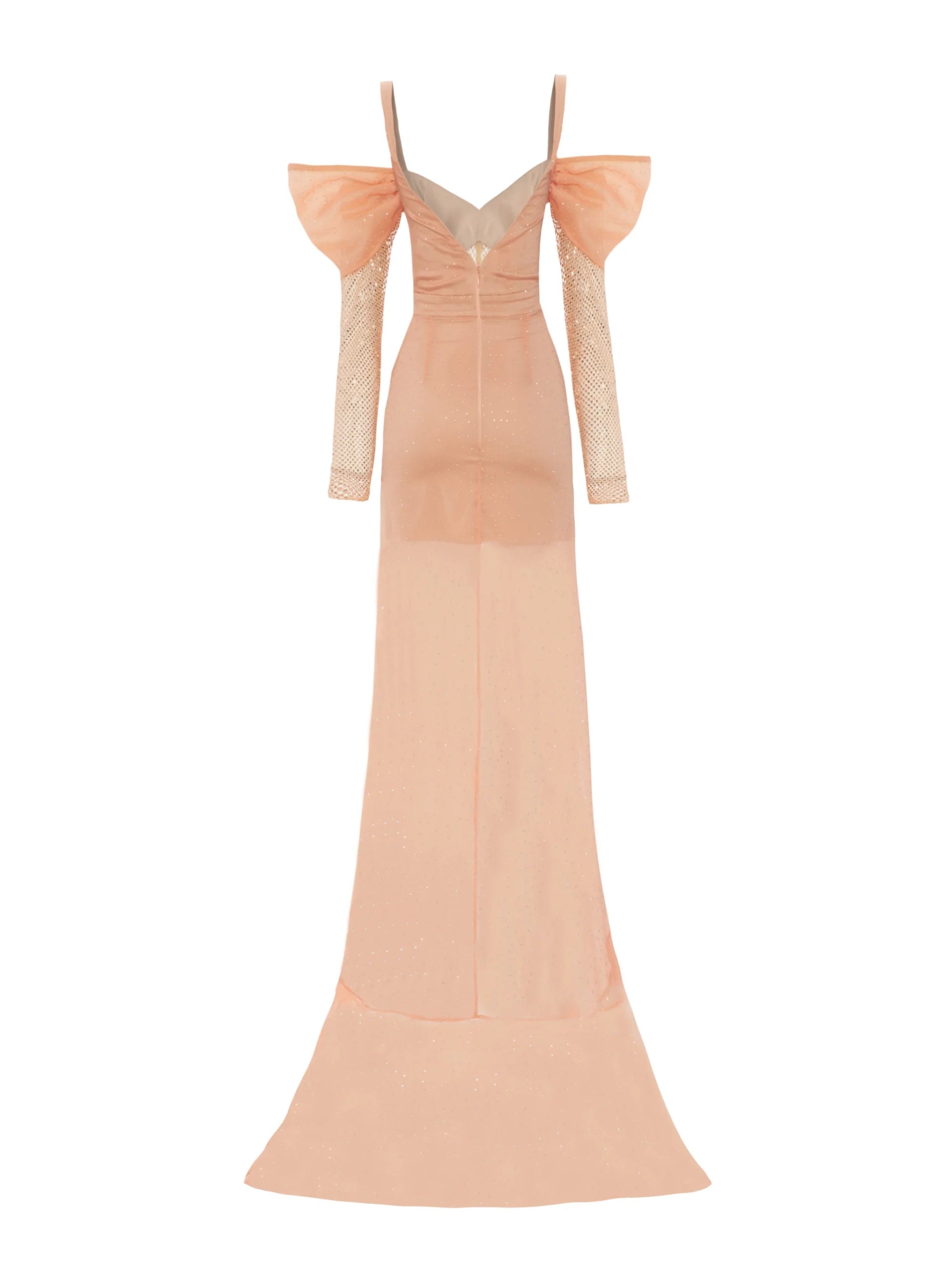 Stone Printed Grid Lace Maxi Dress