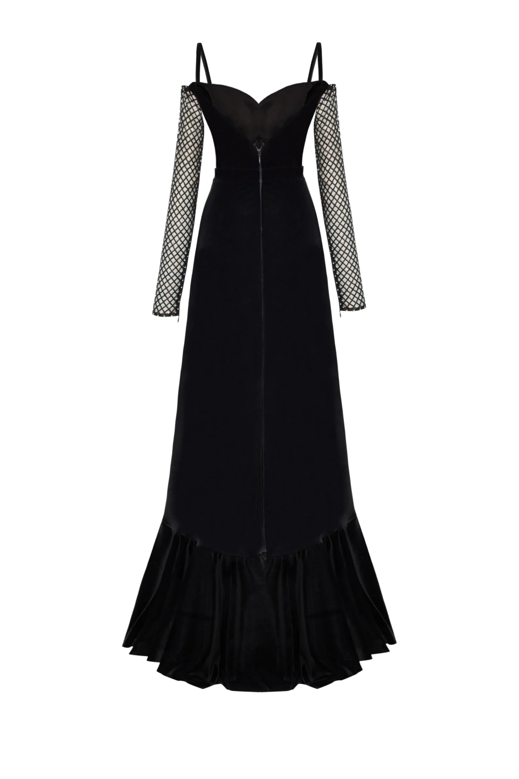 Stone-Printed Wrap-Cut Velvet Midi Dress