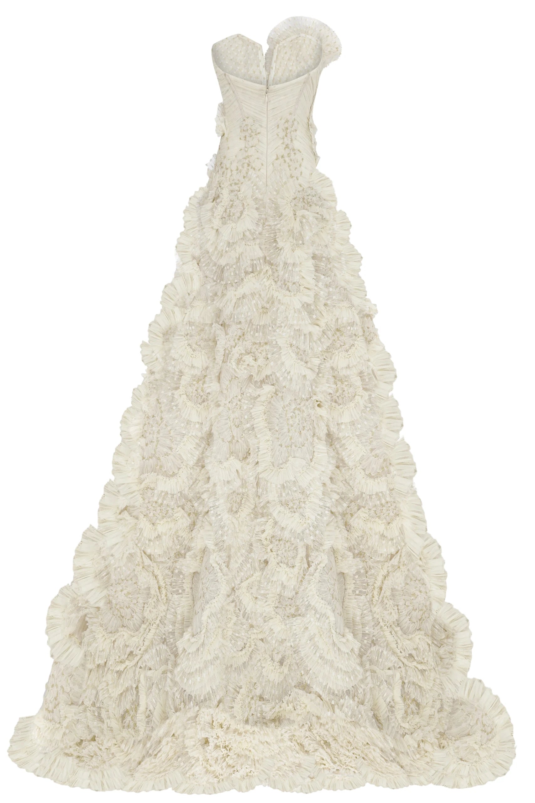 Strapless Ruffle Detailed Dress