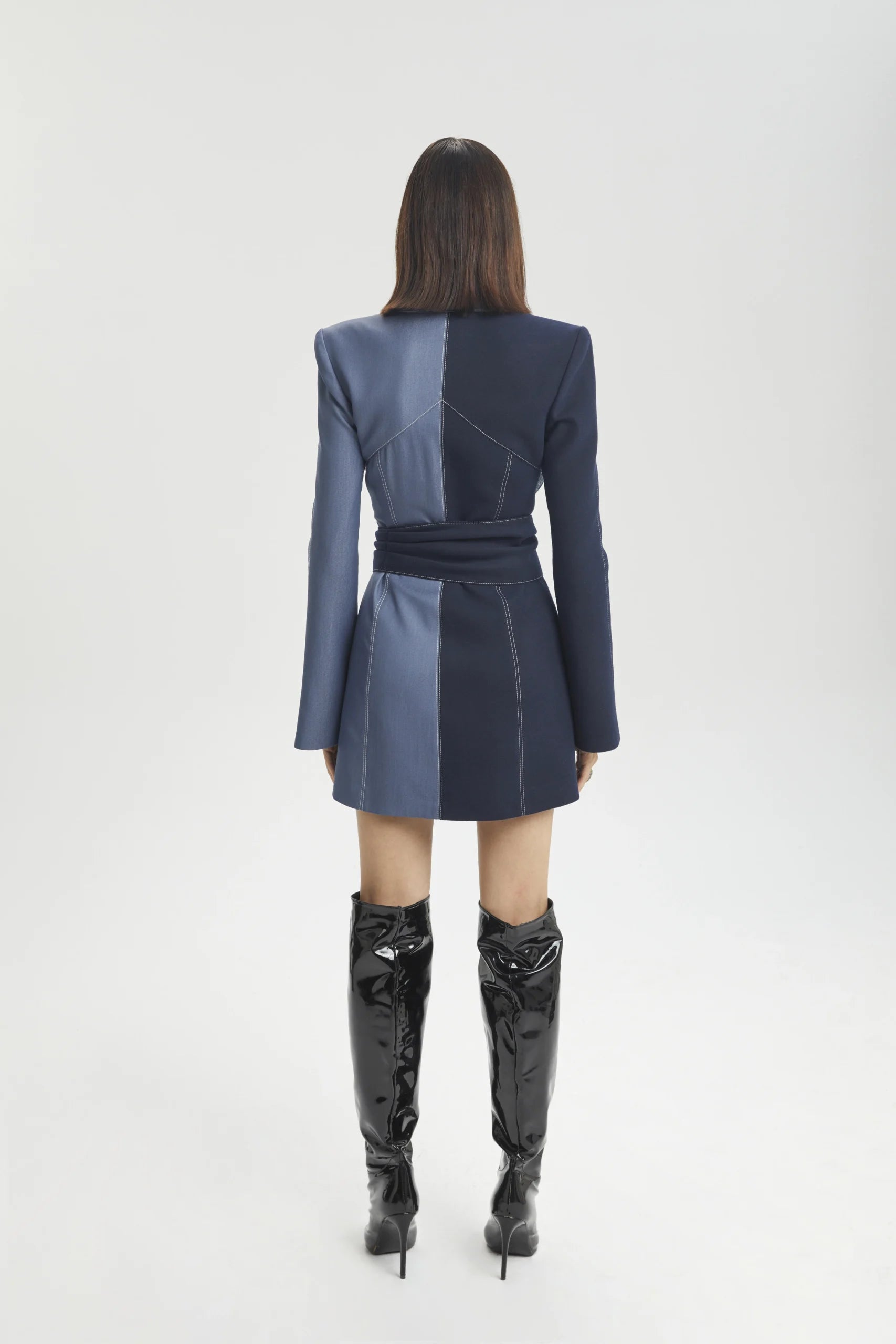 Two-Tone Mini Jacket Dress