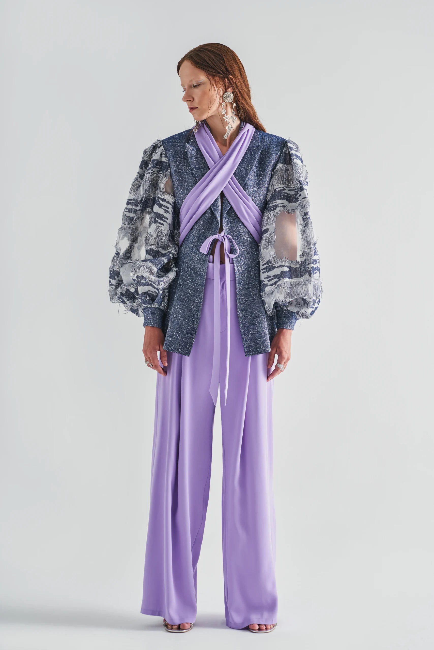 Wide Pleated Asymmetrical Pants