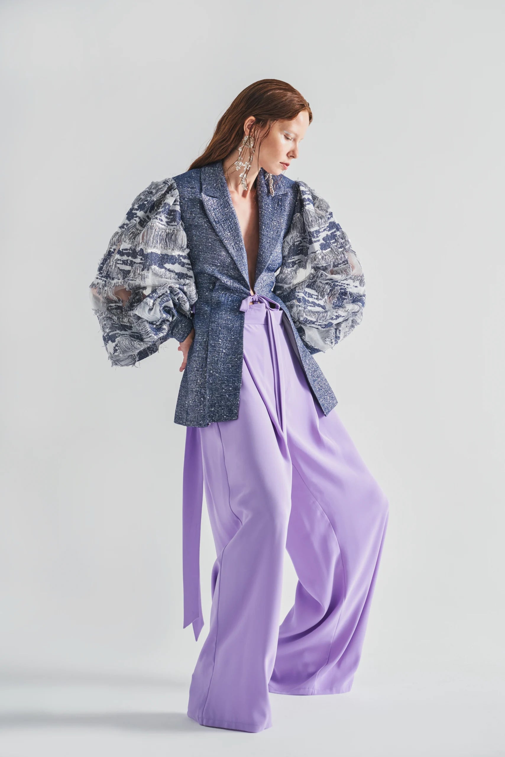 Wide Pleated Asymmetrical Pants