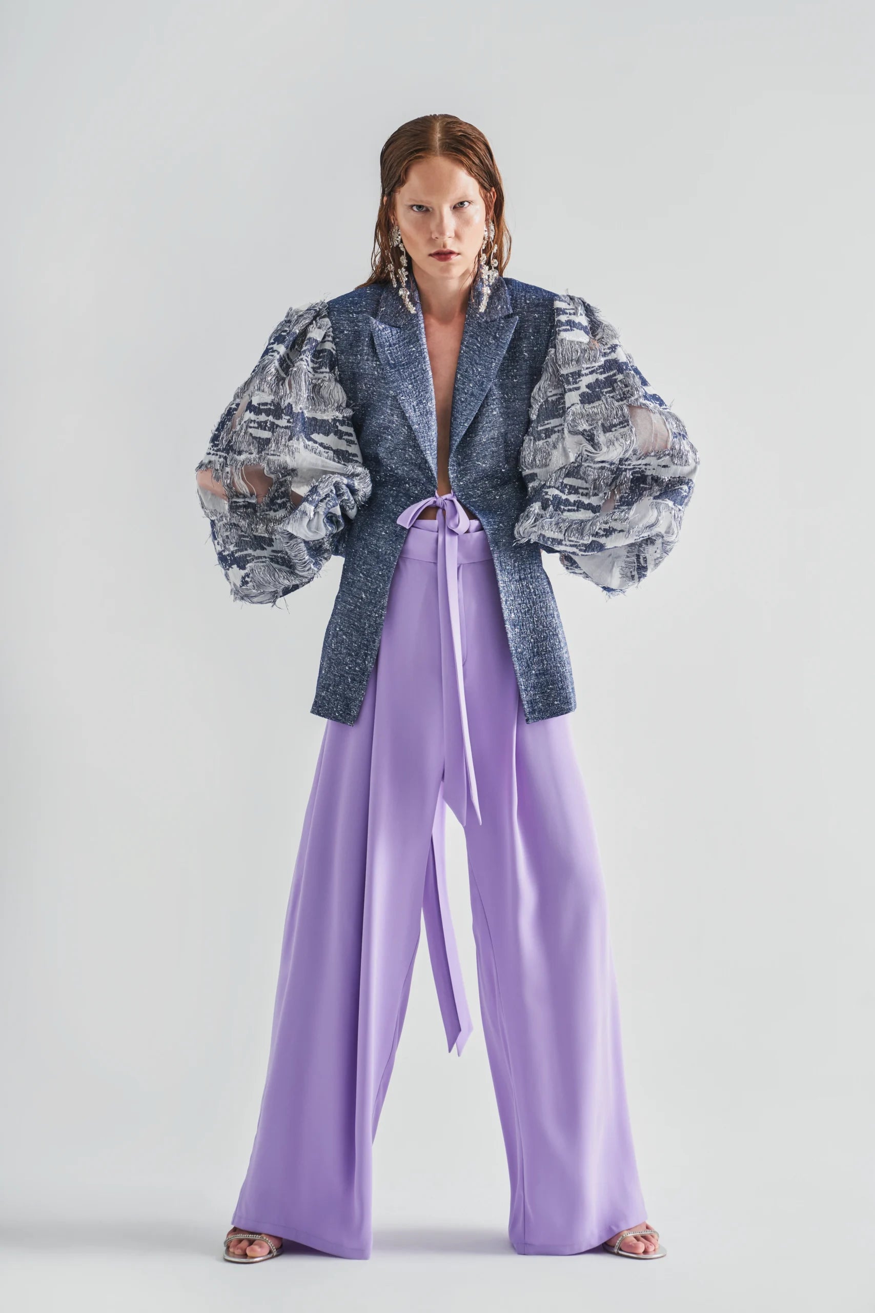 Wide Pleated Asymmetrical Pants