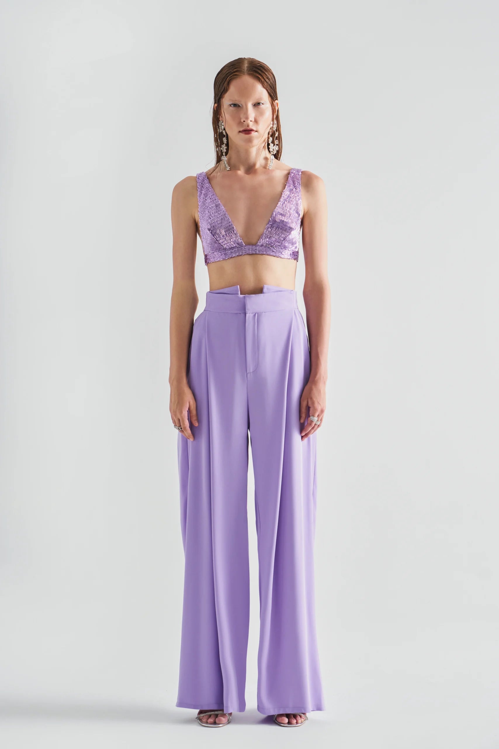 Wide Pleated Asymmetrical Pants
