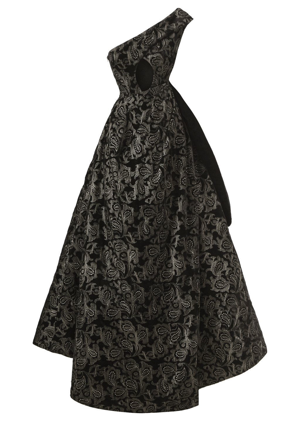 Embroidered Velvet Ankle Length Dress
